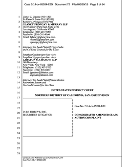 In Re Fireeye, Inc. Securities Litigation 14-CV-05204-Consolidated