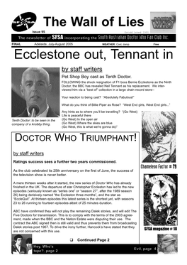 Ecclestone Out, Tennant in by Staff Writers Pet Shop Boy Cast As Tenth Doctor