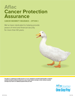 Aflac Cancer Protection Assurance CANCER INDEMNITY INSURANCE – OPTION 3