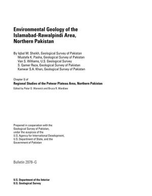 Environmental Geology of the Islamabad-Rawalpindi Area, Northern Pakistan
