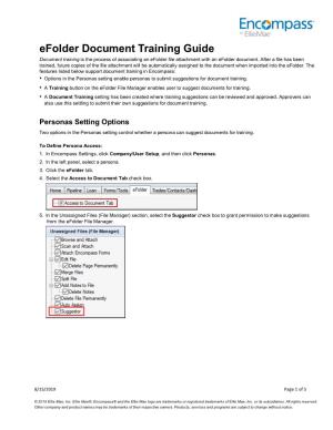 Efolder Document Training Guide Document Training Is the Process of Associating an Efolder File Attachment with an Efolder Document