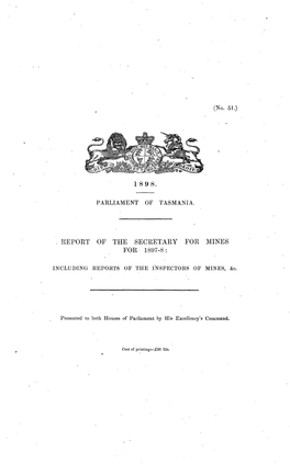 Report of the Secretary for Mines for 1897-8