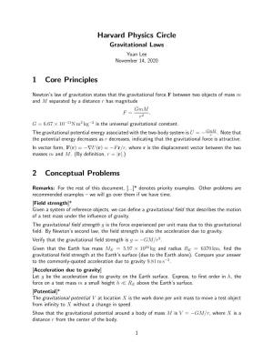 Harvard Physics Circle 1 Core Principles 2 Conceptual Problems