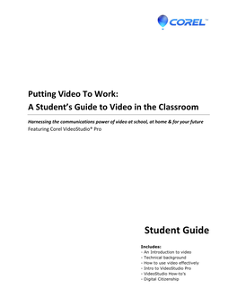 Corel Videostudio Pro Student Guide