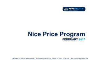 Nice Price Program AUGUST 2012