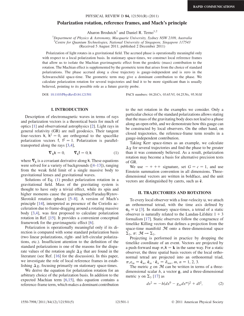 Polarization Rotation, Reference Frames, and Mach's Principle - DocsLib