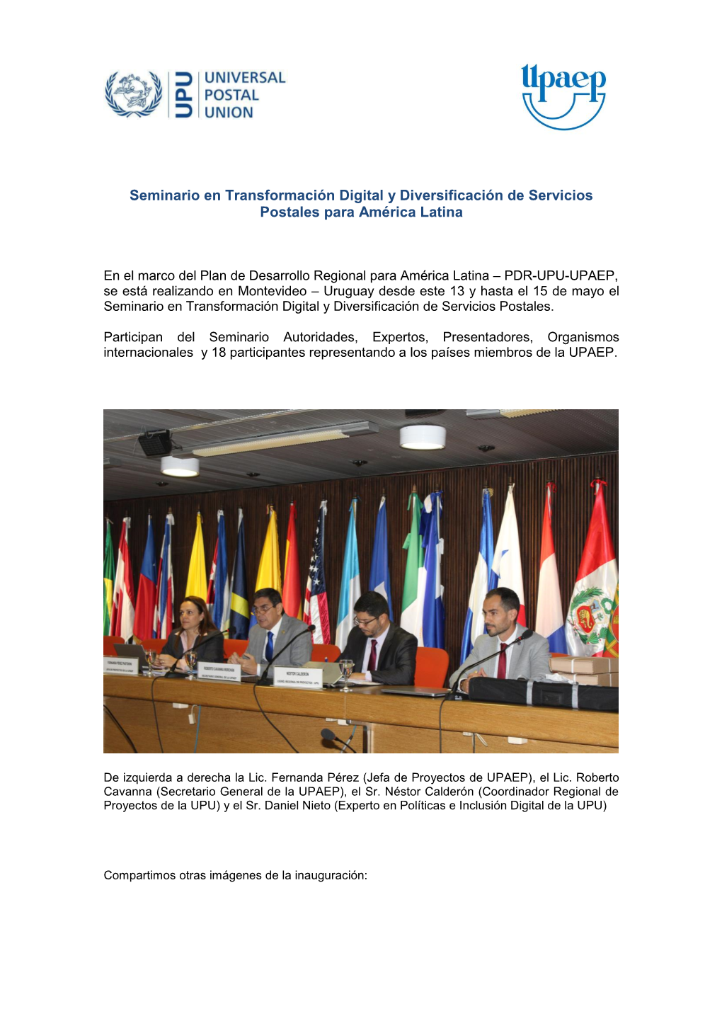 Seminario En Transformación Digital Y Diversificación De Servicios Postales Para América Latina