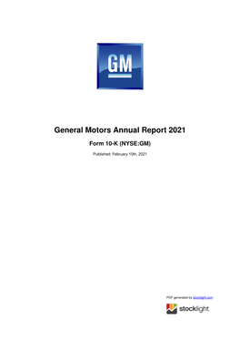 General Motors Annual Report 2021