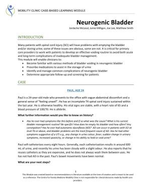 Neurogenic Bladder Jordache Mcleod, Jamie Milligan, Joe Lee, Matthew Smith