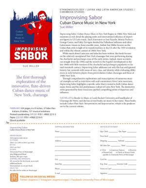 Improvising Sabor Cuban Dance Music in New York Sue Miller