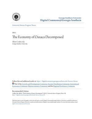 The Economy of Oaxaca Decomposed