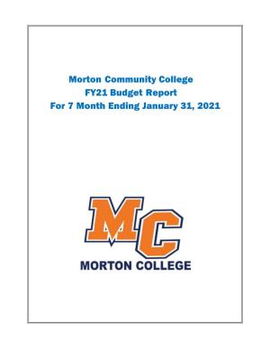 Budget Report for 7 Month Ending January 31, 2021