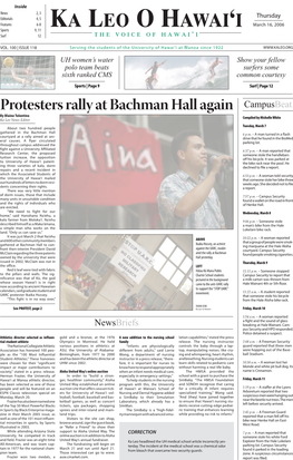 Protesters Rally at Bachman Hall Again