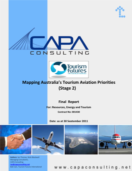 Mapping Australia's Tourism Aviation Priorities (Stage 2)
