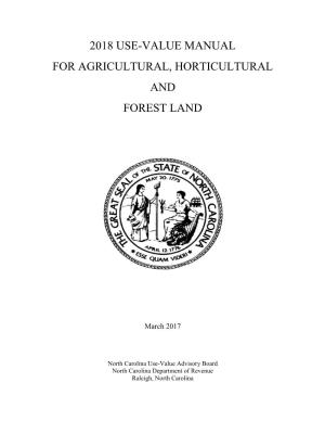 2018 Use-Value Manual for Agricultural