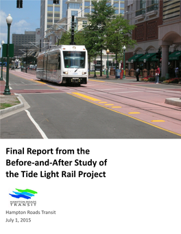 Final Report from the Before-And-After Study of the Tide Light Rail Project