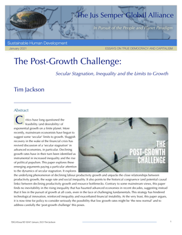 The Post-Growth Challenge — Secular Stagnation, Inequality and the Limits to Growth