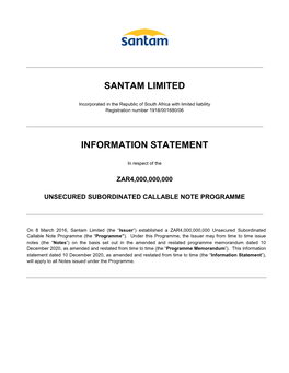 Santam Limited Information Statement