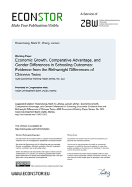 Economic Growth, Comparative Advantage, and Gender