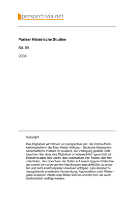 Pariser Historische Studien Bd. 89 2008
