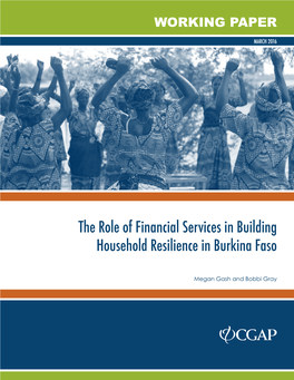 The Role of Financial Services in Building Household Resilience in Burkina Faso