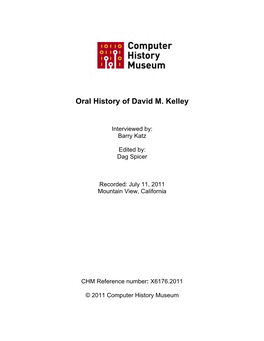 Oral History of David M. Kelley