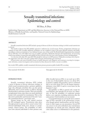 Sexually Transmitted Infections: Epidemiology and Control