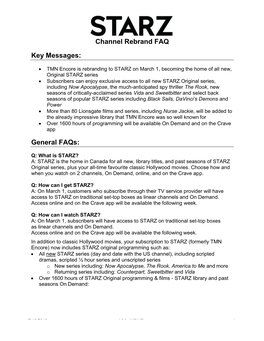 Channel Rebrand FAQ Key Messages