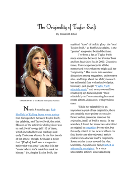 The Originality of Taylor Swift by Elizabeth Elton