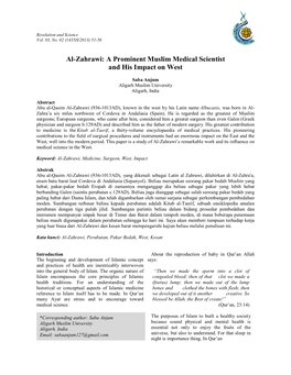 Al-Zahrawi: a Prominent Muslim Medical Scientist and His Impact on West