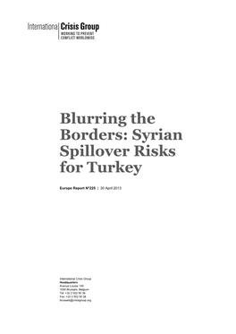 Blurring the Borders: Syrian Spillover Risks for Turkey
