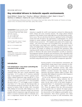 Wilkins, Et Al., 2012. “Key Microbial Drivers in Antarctic Aquatic Environments”