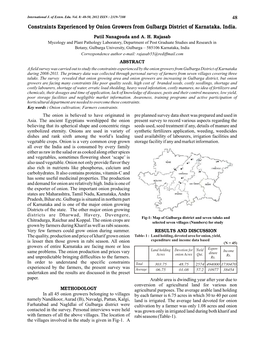 Constraints Experienced by the Onion Growers from Gulbarga District of Karnataka During 2008-2011