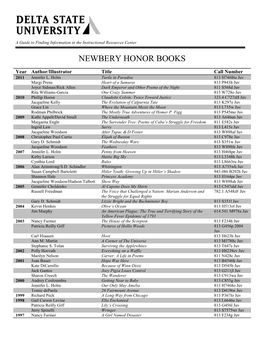Newbery Honor Books