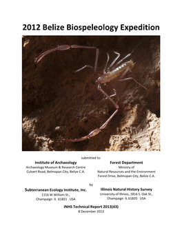 2012 Belize Biospeleology Expedition