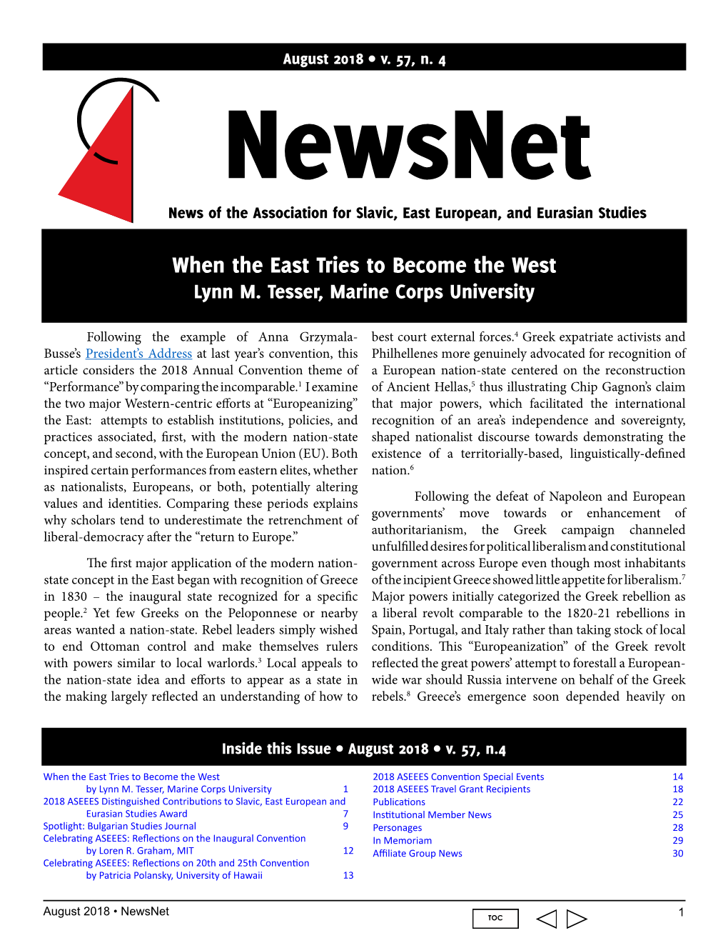 August 2018 Issue of Newsnet