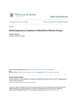 Racial Expectancy Violations in Mixed-Race Minimal Groups