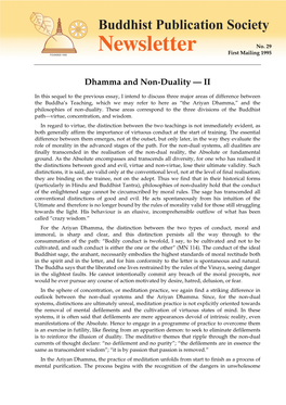 Dhamma and Non-Duality — II