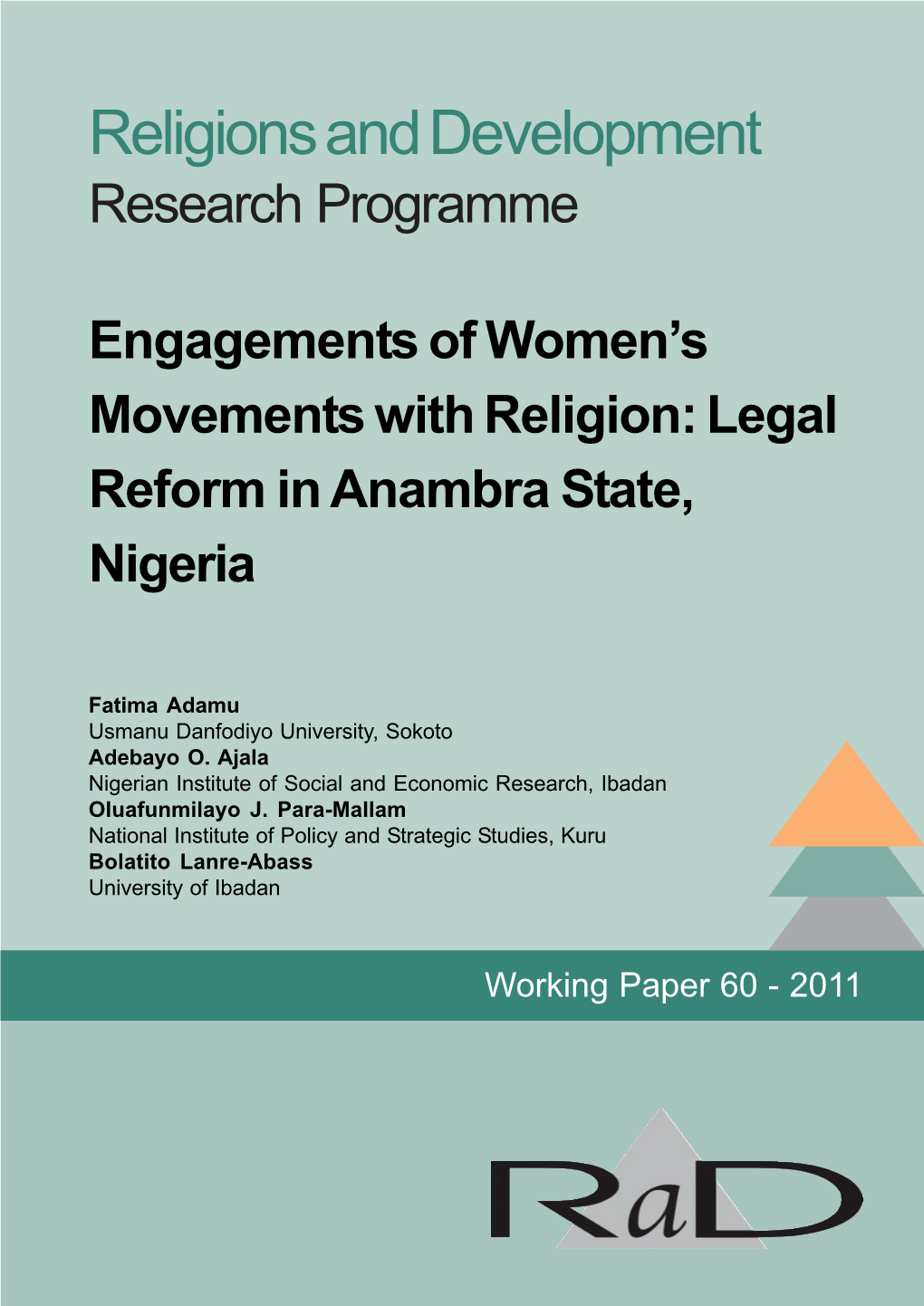 Engagements of Women's Movements with Religion: Legal Reform in Anambra State, Nigeria