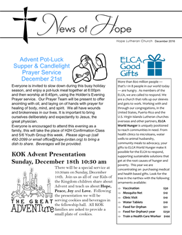 KOK Advent Presentation Sunday, December 18Th 10:30 Am