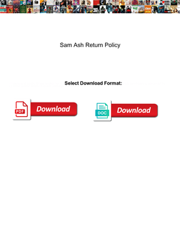 Sam Ash Return Policy