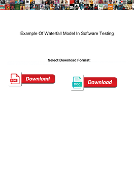 Example of Waterfall Model in Software Testing