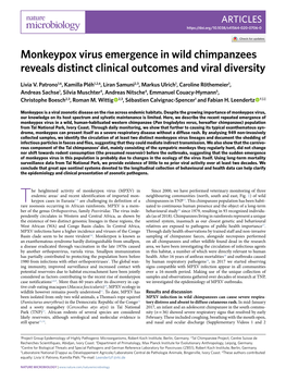 Monkeypox Virus Emergence in Wild Chimpanzees Reveals Distinct Clinical Outcomes and Viral Diversity
