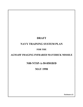 Draft Navy Training System Plan N88-Ntsp-A-50-8501B/D