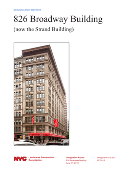 826 Broadway Building (Now the Strand Building)