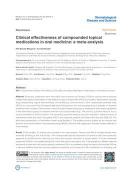 Clinical Effectiveness of Compounded Topical Medications in Oral Medicine: a Meta-Analysis