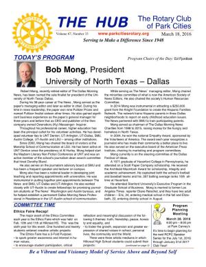 Bob Mong, President University of North Texas – Dallas