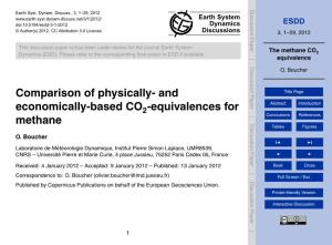 The Methane CO2 Equivalence 1