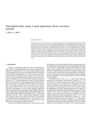 Thermophotovoltaic Energy in Space Applications: Review and Future Potential A