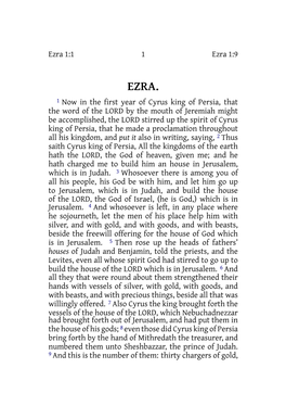 Ezra 1:1 1 Ezra 1:9 1 Now in the First Year of Cyrus King